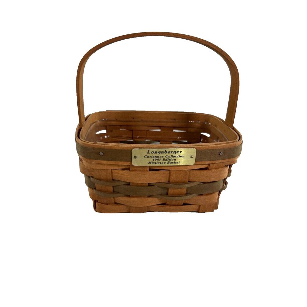 1987 Longaberger Christmas Collection Mistletoe Basket 7"L x 5"W x 3.5"H
